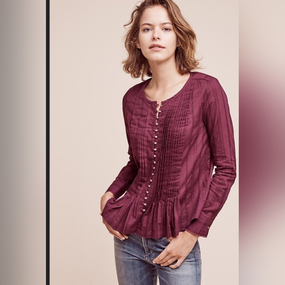 Anthropologie Maeve Gelise Button Blouse